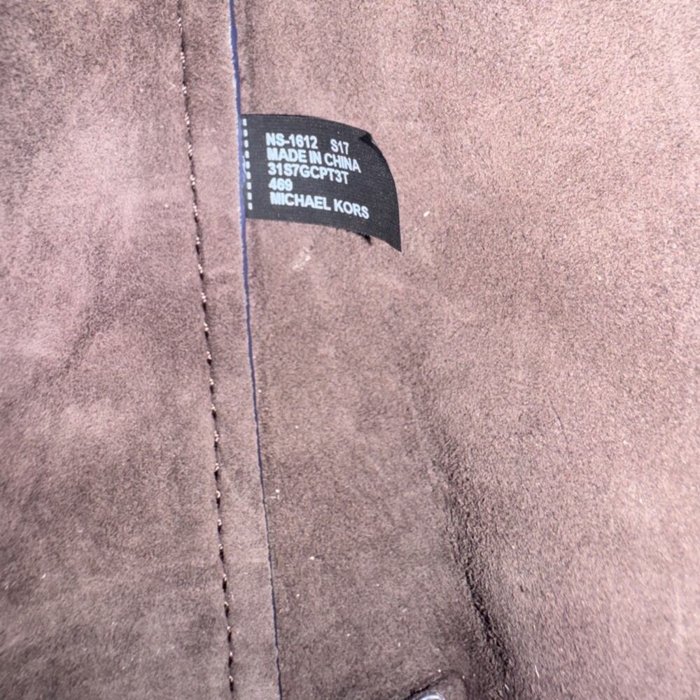 Michael Kors Brown Gray Top Handle Bag for Women Magnetic Closure Stitching - Picture 5 of 7